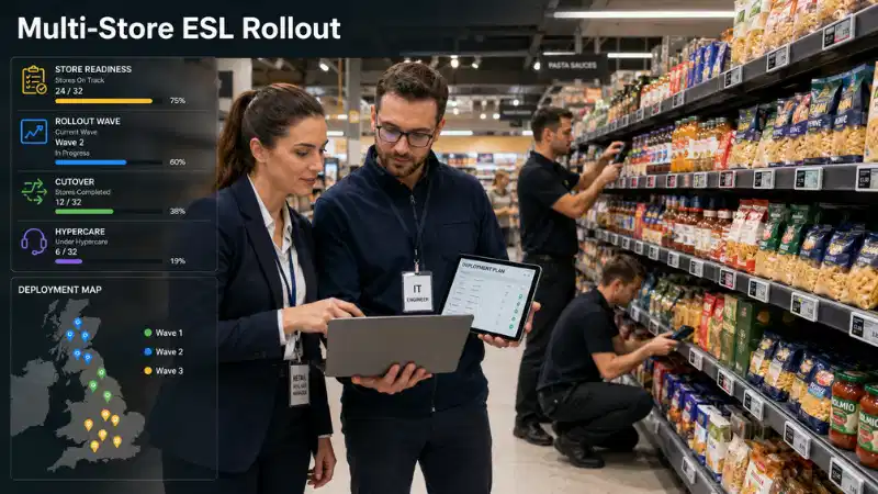 Uitrolplan voor elektronische schaplabels voor detailhandel met meerdere-winkels